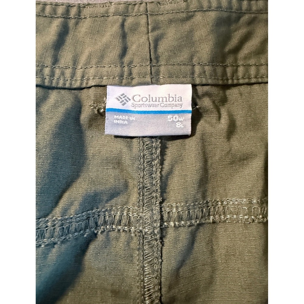 Columbia Cargo Shorts Mens 50 Olive Green Regular Fit Cotton Outdoor Hiking 8" - Picture 4 of 10